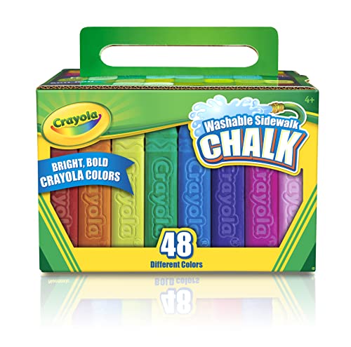 Crayola Kreide Kinder, Farbenfrohe Straßenkreide Box mit 48 Stück Kreide für Strassen und Pflastersteine, Waschbare Malkreide Straße Kinder, für Kinder ab 4 Jahren