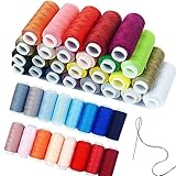 39 Farben Faden & Nadel Nähgarn Set für Nähmaschine,Creativ Nähfaden Set 100 m, Nähzubehör für Hand oder Maschinennähen,Quilting-Werkzeuge, Polyester-Stickgarn für Nähmaschinen-Handnähte Nähgarn