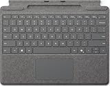 Microsoft Surface Pro Tastatur mit Stiftfach | Platin | QWERTY | Kompatibel mit Surface Pro Copilot+ PC (11. Edition), Surface Pro 9 und Surface Pro 8