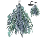 Eukalyptus und Lavendel Duschblumen, Eukalyptus Blumen Arrangement für Dusche, Hängender Eukalyptus für Dusche, 27 Pflanzenzweige Duft, Home Spa Badezimmer Hochzeit Vase Dekor