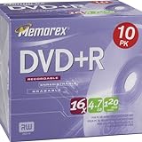 Memorex DVD+R 16 x 4,7 GB, in Jewel Cases
