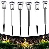 Auting LED Solarleuchten für Garten, 6 Stück Warmweiß Farben wasserdichte Solarlampe für außen, Terrasse, Rasen, Garten, Hof, Wege