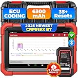 LAUNCH X431 CRP919X BT OBD2 Diagnosegerät, 2024 Bidirektionales Diagnosetool mit 37+ Dienst, OE-Level Alle System Diagnosescanner, Aktiver Test, CANFD&DOIP, ECU-Kodierung, VAG Geführt,2-Jahre Update