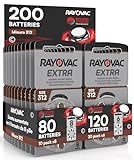 200 Batterien für Hörgeräte Rayovac Extra Größe 312 PR41 (braun) - 10 Blisterpackungen mit 8 und 20 Blisterpackungen mit 6 Batterien