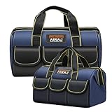 AIRAJ Werkzeugtasche 14' und 18“,Weit öffnender Werkzeugtasche Mit 5 Taschen,Blau-schwarze Kleine Multifunktionale Aufbewahrungstasche Für Verschiedene Werkzeuge,Elektriker,Zimmermann,Mechaniker