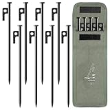 YAOBLUESEA 8PCS Bodenanker 30 cm Zelt-Heringe aus Stahl Erdnägel Stabil Boden Zelt Sturm Erdnägel Camping Zeltheringe Sturmsicher für Camping Wandern Outdoor-Aktivitäten, Schwarz