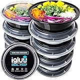 Runde Meal Prep Container Von Igluu [10er Pack] - Essensbox, Lunchbox Mikrowellengeeignet, Spülmaschinenfest Und Wiederverwendbar - Luftdichter Deckelverschluss, BPA Frei