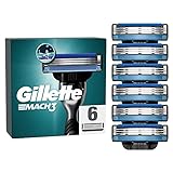 Gillette Mach3 Rasierklingen, 6 Ersatzklingen für Nassrasierer Herren mit 3-fach Klinge