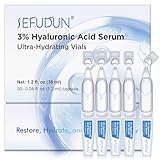 3% Hyaluronsäure Serum - Ultra-Hydrating Vials, Hyaluron Ultra für das Gesicht, Hyaluron Serum Gesicht Restore, Hydrate, and Glow, Pure Hyaluronic Acid Extrakt mit 4D Hyaluronsäure