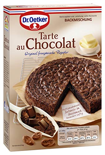 Dr. Oetker Tarte au Chocolat, 470 g, Backmischung für Schokoladen-Kuchen, schokoladiger Kuchen, Original französische Rezeptur, einfaches & gelingsicheres Backen, Premiumsorte