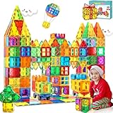 100pcs Magnetische Bausteine Spielzeug ab 3 Jahre Kinder, Magnetbausteine für 4-8 kinder, Montessori STEM-Lernspielzeug Magneten Set Spielzeug Geschenk für Kinder ab 3 4 5 6 7 Jahre Junge Mädchen