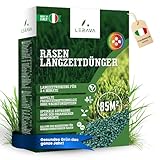 LERAVA® Rasendünger - 1,7kg - Stickstoffreicher Langzeitdünger für Rasenpflege im Frühjahr - Effektiver Rasendünger Frühjahr für gesunden, dichten Rasen, Langzeitdünger Rasen, Dünger Rasen, Stickstoff