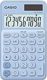 CASIO Taschenrechner SL-310UC, 10-stellig, Trendfarben, Steuerberechnung, Tausenderunterteilung, Solar-/Batteriebetrieb, hellblau