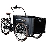 Zündapp Cargo C2426 E Bike 26/24 Zoll für Damen und Herren 155-190 cm Lastenfahrrad Elektro für Kindertransport Ebike Pedelec mit 7 Gangschaltung Scheibenbremsen (53 cm, schwarz)