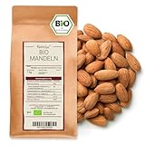 Kamelur 1kg Spanische BIO Mandeln natur – ganze geschälte Mandeln BIO mit Haut und ohne Zusätze