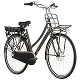 Adore Alu E-Citybike Damen Hollandia Carry on 28'' E-Bike grau 250 Watt Li-Ion 36V/13 Ah 3 Gänge