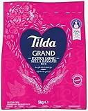 Tilda Grand Basmati Reis 5kg Extra Lang Golden Sella, Parboiled Reis, Extralange Körner, Perfekt für Asiatische Gerichte, Aromatischer Duft, Hohe Qualität, Herkunft aus Indien