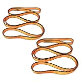 FOSER 18mm Nylon Kletterschlinge Runner, 23KN Nylon Seil, zum Klettern, Bergsteigen, Wandern, Downhill, Notfallausrüstung (Orange(2pcs), 60cm/24in)