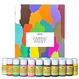 Nazca Colors Permanente und waschbare Stofffarbe - 24 Farbtöne je 30ml – Set Acryl Textilfarben ideal zum Bemalen von Kleidung, Schuhen, Taschen, Leder und anderen Stoffen – hochgradig deckende Farben