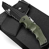 Wolfgangs UNDIQUE Zweihand Klappmesser aus feinem 440C Stahl - LEGAL in Deutschland zu führen - Outdoor Messer mit Multifunktions-Klinge - Starkes Survival Messer - Jagdmesser Bushcraft