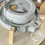Getreidemühle Manuell Nass-/Trockenmahlsteinmühle für Zu Hause, Handgefertigte Getreidemühle aus Stein für Gewürznuss, Glatte Manuelle Lebensmittelpastenmühle (Size : 30 x 40 cm (11 3/4 x 15 3/4'))