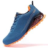 Kricely Traillaufschuhe Herren Leicht Atmungsaktiv Wanderstiefel rutschfest Laufschuhe Outdoor Fitness Straßenlaufschuhe（Blau 45）