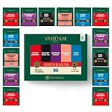VAHDAM, Schwarzer tee Probierset | 5 Geschmacksrichtungen, 20 Teebeutel | Teesortenpackung, Langblatt Pyramide Schwarzer Teebeutel | Geschenke Für Frauen & Männer | SchwarzTee Sortiment