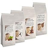 4 x 500g der leckersten Aromakaffee-Sorten Haselnuss, Irish Cream, Vanille, Karamell Toffee ganze Bohne