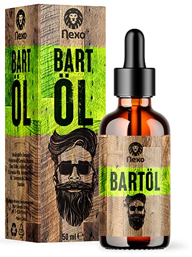 NEXO ® Bartöl Classic - 50 ml - 100% Natur - nicht parfümiert - hochwertige Bartpflege für jeden Bart - Bartöl Herren für die tägliche Pflege - Ideales Geburtstagsgeschenk für Männer