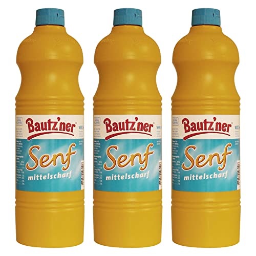 Bautzner - Senf Mittelscharf 1000ml 3er Pack - 3x1000ml