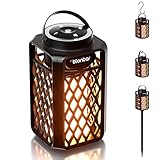 blonbar Bluetooth-Lautsprecher mit Flammenlicht, Outdoor Lautsprecher, Outdoor-Taschenlampe, IP65 wasserdichte Kabellose Lautsprecher für Terrasse, Garten, Geschenke für Männer, Frauen