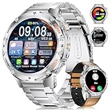 LIGE Smartwatch Herren mit Telefonfunktion, 1,43''AMOLED Android Smart Watch mit Taschenlampe, 530mAh Akku Smartwatches Wasserdicht mit 120+ Sportmodi/Schlafmonitor/Herzfrequenz, Android iOS