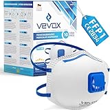 VEVOX® FFP1 Atemschutzmasken - Im 10er Set - mit Komfort Plus Abdichtung - Staubschutzmaske FFP1 mit Ventil - Für den zuverlässigsten Schutz