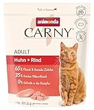 animonda Carny Katzenfutter Adult – Trockenfutter Katze zuckerfrei und ohne Getreide – mit Huhn + Rind, 350 g