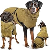 Rudelkönig Hundebademantel aus 100% Baumwolle - Saugstarker Bademantel Hund XL - Kuscheliger Hundebademantel für große Hunde