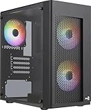 Aerocool HEXFORMBKV2, Micro ATX PC Gehäuse, 3 Lüfter FRGB, Frontgitter, Schwarz