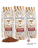 Hagenbeck Caféhaus 3x250g (750g) | Gemahlener Kaffee | Klassisch-vollkommenes Aroma | Mittelstarker Röstkaffee aus 100% Arabica-Mischung | Schonende Röstung | Kaffeebohnen gemahlen