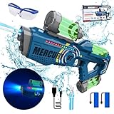 FORMIZON Wasserpistole Elektrisch, Wasserspritzpistole mit Laser Effekt, 32ft One-Touch Großer Reichweite Wasserpistolen, Kinder Und Erwachsene Strandpool Wasserpistole Spielzeug (Blau)