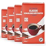 Our Essentials by Amazon Classic Gemahlener Rostkaffee, Mittlere Röstung, 500g, 4er-Pack