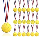 LeFeirr 18 Stück Medaillen für Kinder, Sporttag Medaillen Gewinner Goldmedaillen für Kindergeburtstag Fussball oder Schule Mini-Olympiade