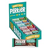 Perkier Bars, Variety (18 Pack) - Vegane Müsliriegel, Gesunde Snackbar, Glutenfrei, Proteinriegel, Palmölfrei