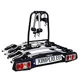 Fahrradträger für 4 Räder für Anhängerkupplung AHK - abklappbar Kupplungsträger mit Schnellkupplung (für 4 Räder)