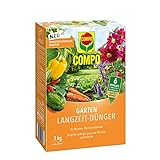 COMPO Garten Langzeit-Dünger für Gartenpflanzen, Umweltschonendere Rezeptur, 6 Monate Langzeitwirkung, 2 kg, 37 m²