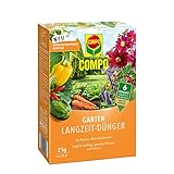 COMPO Garten Langzeit-Dünger für Gartenpflanzen, Umweltschonendere Rezeptur, 6 Monate Langzeitwirkung, 2 kg, 37 m²