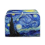 Psesaysky Van Gogh Sternennacht-Toaster-Abdeckungen, staubdichte Fingerabdruck-Toaster-Abdeckungen, 2 Scheiben, Staubschutzhüllen, Küchenwerkzeug, kratzfest, dekoratives Zubehör, leicht