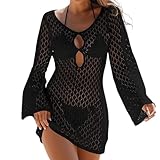 ohodhmnu Damen-Badeanzug, Wickelkleid, ausgehöhlt, Strandkleid, für Strandpartys, Urlaub, Urlaub