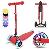 Fun Pro ONE Roller, der Sichere Premium Roller Kinder 3 Jahre, LED Räder, faltbar, ab Kleinkind Junge Mädchen, Kinderroller, 3 4 5 6 Jahre