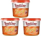 Bautzner Senf 3 X 200 ml Feinschmecker Senf scharf