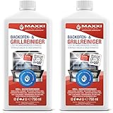 Maxxi Clean | Backofen- Grillreiniger extra stark | 2x 750 ml Gel Paste | selbstarbeitender Reiniger und Fettlöser | für, Herdplatte & Grill | löst Verkrustungen ohne Aufheizen & Gerüche