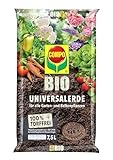 COMPO BIO Universal-Erde für Zimmerpflanzen, Ideal auch als Gemüseerde, für Obst und als Kräutererde, Torffrei, Kultursubstrat, 7,5 Liter, Braun